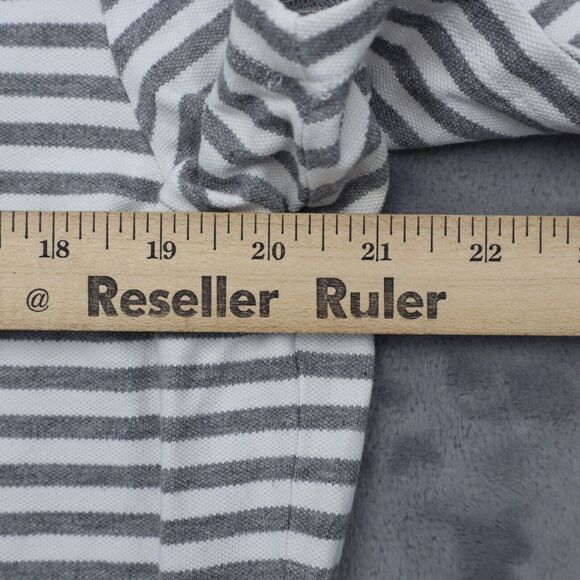 Banana Republic Shirt Mens L Gray Short Sleeve Chest Button Collared Stripe Polo - Picture 5 of 14
